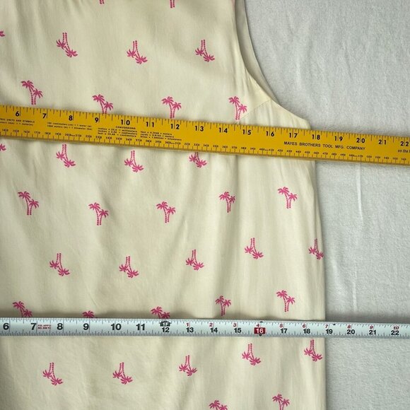 Amanda Uprichard Silk Sleeveless Shift Dress Pink Palm Tree Print Size S - Picture 7 of 10